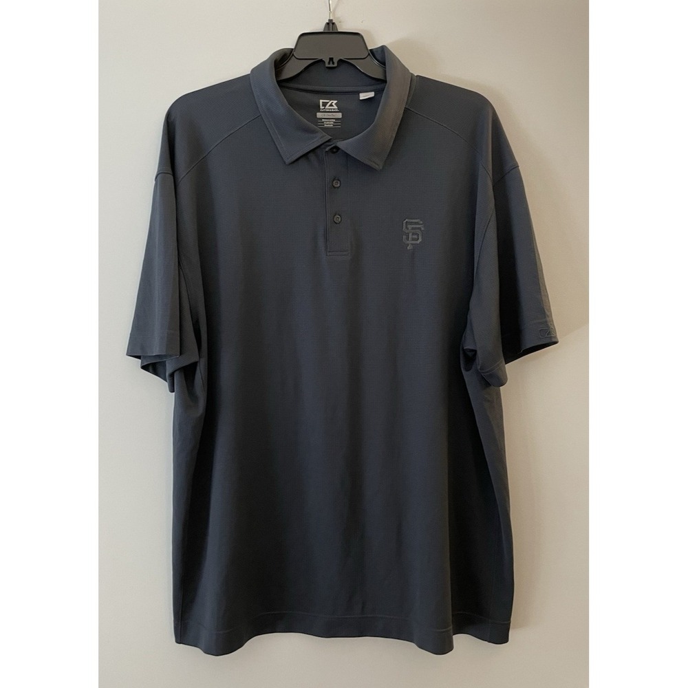 San Francisco Giants Cutter & Buck CB DryTec Polo Shirt Men's Size 3XB/3TG Gray